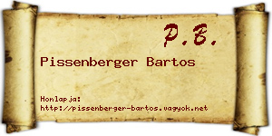 Pissenberger Bartos névjegykártya